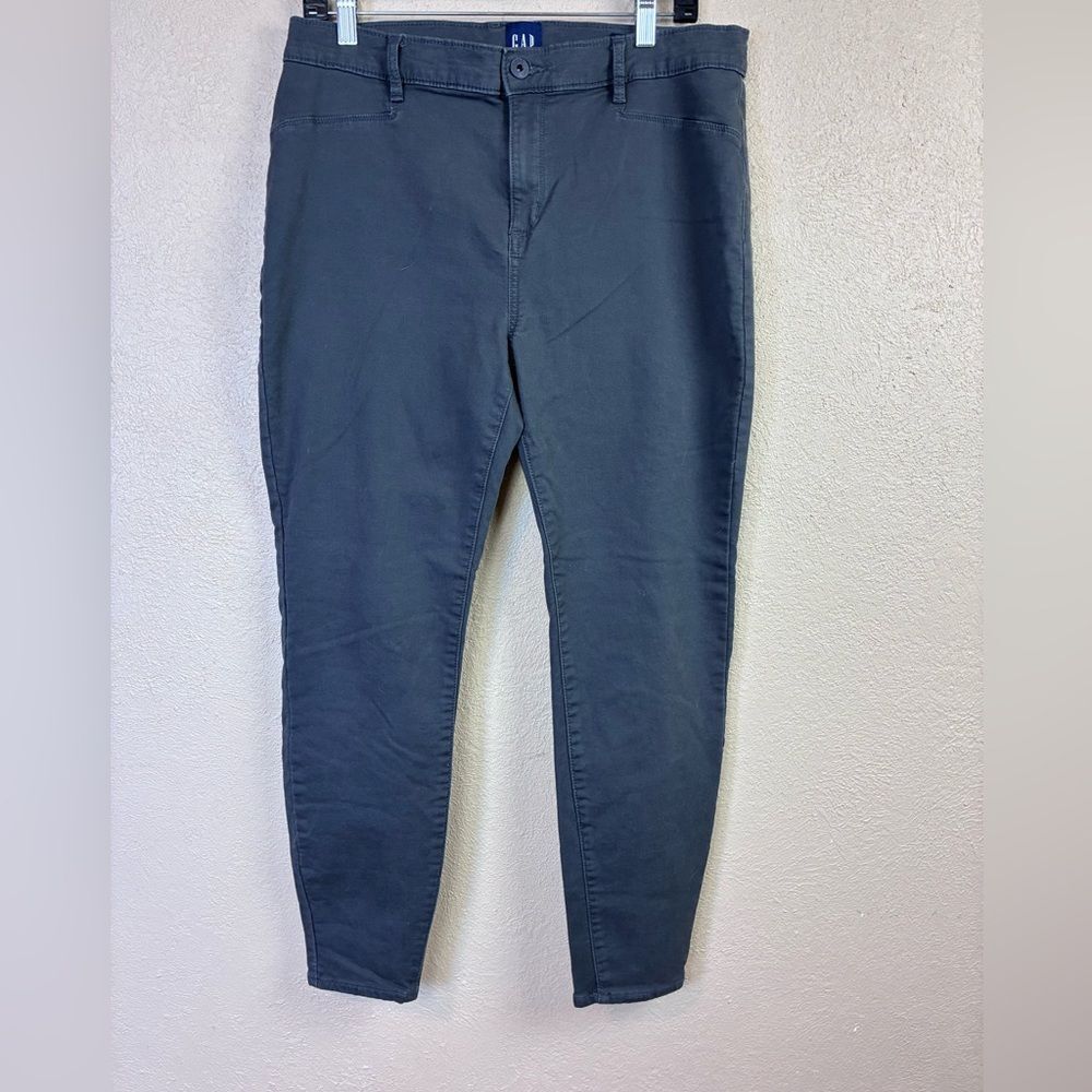 Gap Stretch Skinny khakis in Slate/ military blue , high waisted